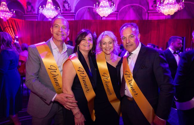 Lucchetta Homes team at the 2026 CHBA National Awards for Housing Excellence “Glitter & Groove Awards Bash” in Québec City, May 8, 2026